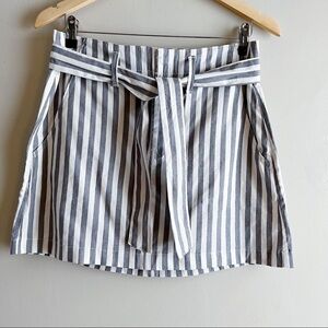 NWT Indigo Rein • Mid Rise Grey Stripes Belted Mini‎ Skirt with Pockets, Size 9